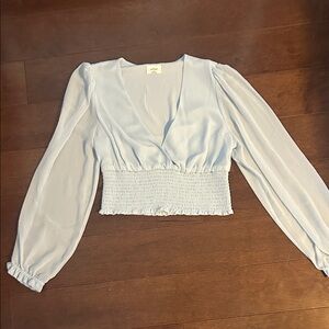 Wilfred Light Blue V-Neck Blouse